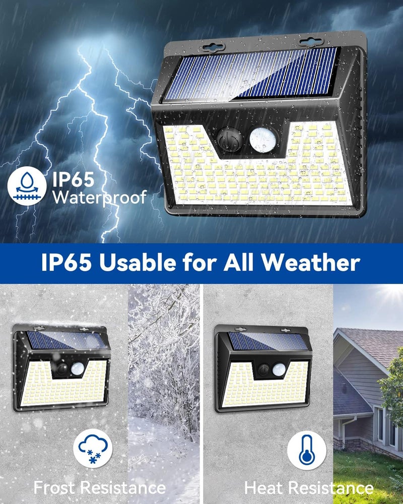 Peasur Solar Lights Outdoor Motion Sensor, 6 Pack 140 LED Solar Powered Fence Light Waterproof, 3 Modes Security Wall Lighting for Outside Yard Deck Garden - Image 5